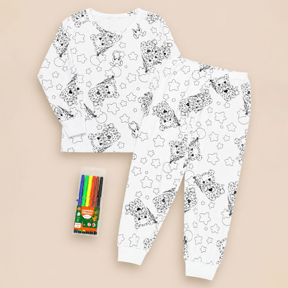 Pijama De Colorir Infantil