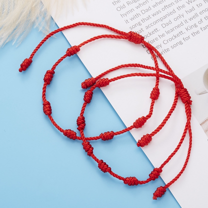 Pulseira Vermelha Kabbalah 7 Nós tradição