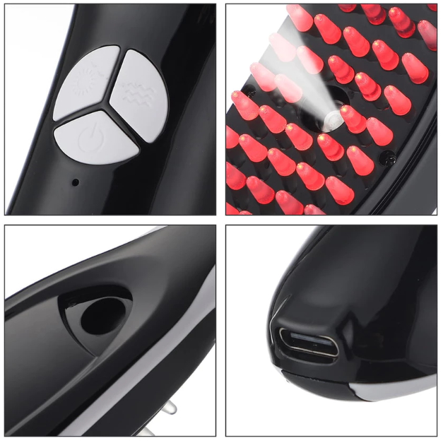 Escova Massageadora Therabrush LED Vibratório — Cuidado Capilar