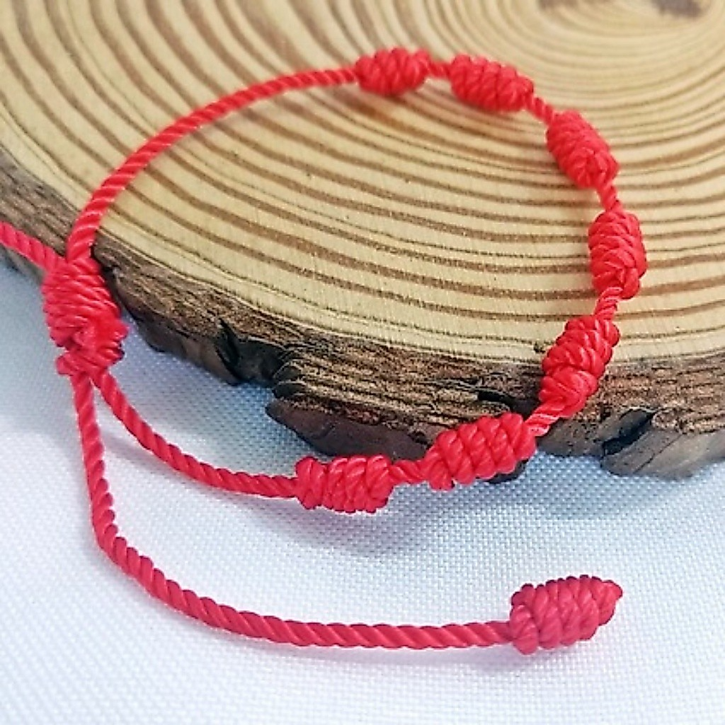 Pulseira Vermelha Kabbalah 7 Nós estilo