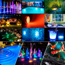 Kit Luminárias de Piscina RGB – Sem Fio Com Controle Remoto – Cores que Transformam Qualquer Ambiente