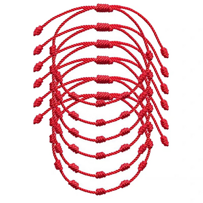 Pulseira Vermelha Kabbalah 7 Nós kit 6 peças